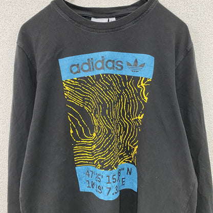 adidas　アディダス　長袖Tシャツ/ロンT　黒　ブラック　Oサイズ