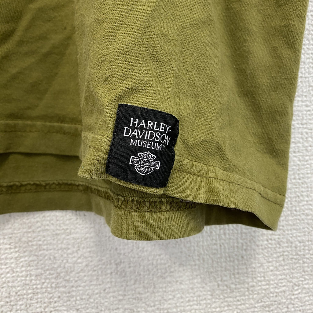 00s　HARLEY DAVIDSON　ハーレーダビッドソン　半袖プリントTシャツ　カーキ　XXLサイズ