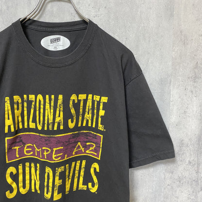 古着 used　SOFFE　Arizona State Sun Devils　アメフト　半袖カレッジプリントTシャツ　黒　ブラック