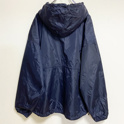 古着 used　GEAR FOR SPORTS　長袖カレッジ刺繍ナイロンジャケット　フラッグラー大学　ネイビー　レトロ　Lサイズ