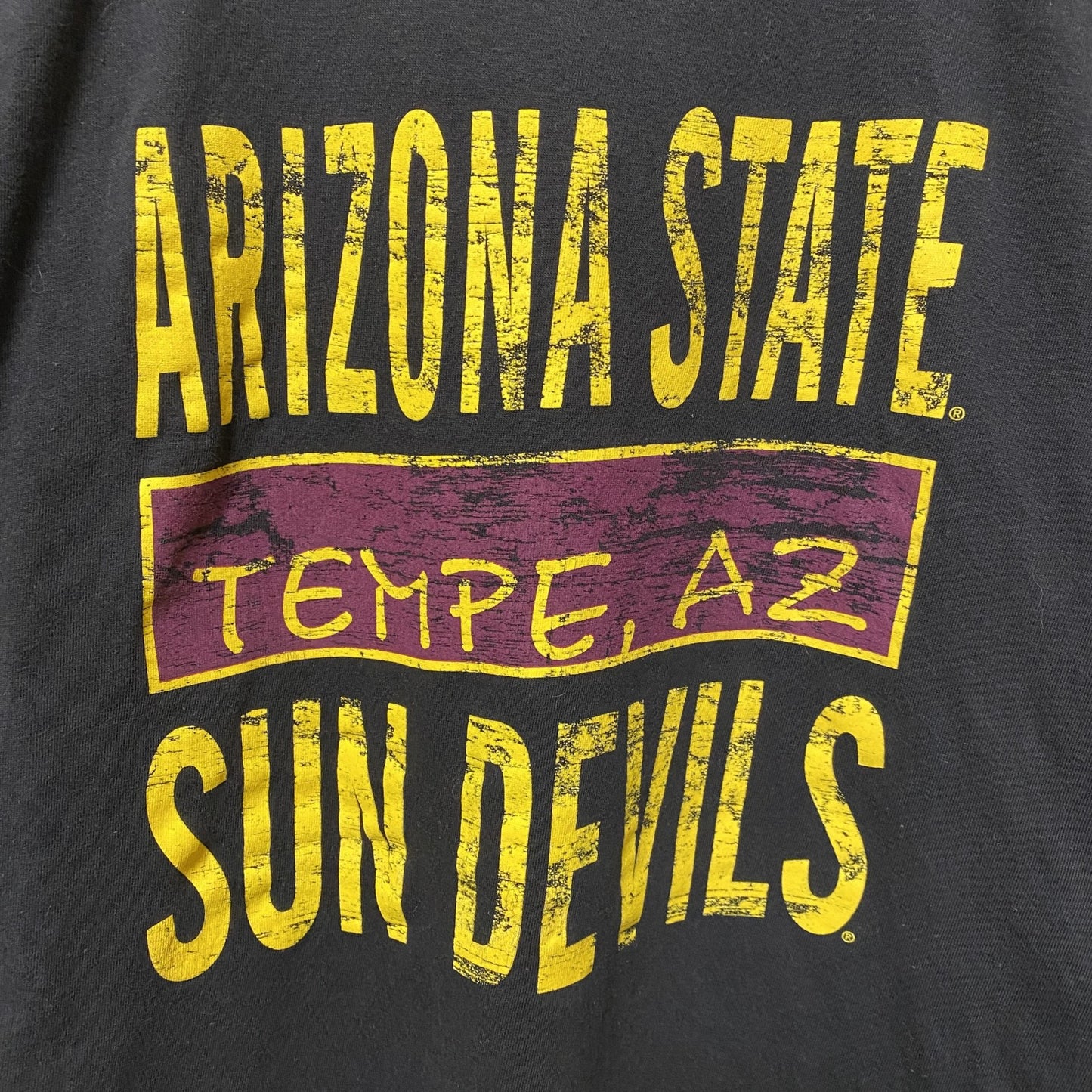 古着 used　SOFFE　Arizona State Sun Devils　アメフト　半袖カレッジプリントTシャツ　黒　ブラック