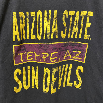 古着 used　SOFFE　Arizona State Sun Devils　アメフト　半袖カレッジプリントTシャツ　黒　ブラック