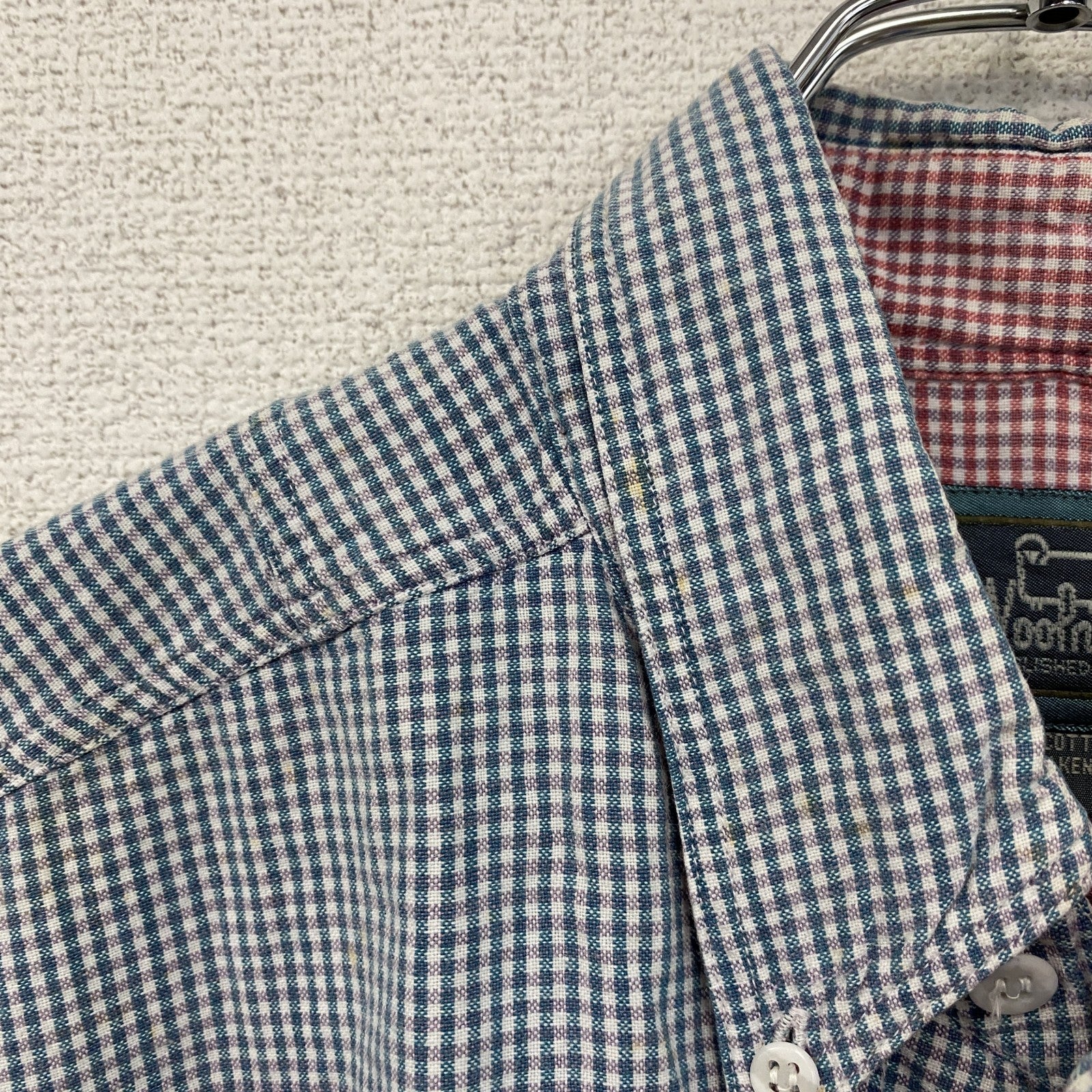 ～00s　Woolrich　ウールリッチ　半袖ボタンダウンシャツ　ヴィンテージ　ギンガムチェック　青　ブルー　Mサイズ