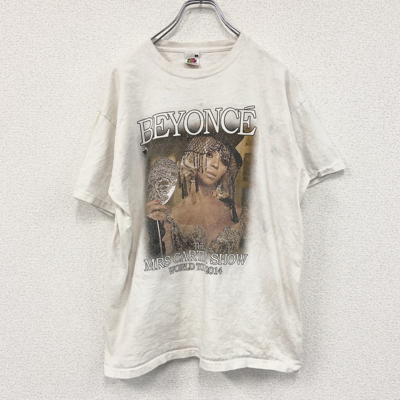 FRUIT OF THE LOOM　フルーツオブザルーム　BEYONCE　ビヨンセ　コンサート半袖Tシャツ　歌手T　人物T　白　ホワイト　Lサイズ