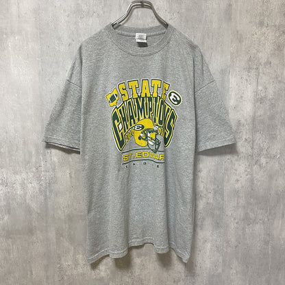 古着 used　GILDAN　ギルダン　アメフト　半袖カレッジプリントTシャツ　スポーツ　グレー　オーバーサイズ　XLサイズ