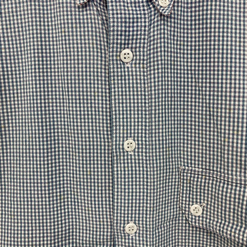 ～00s　Woolrich　ウールリッチ　半袖ボタンダウンシャツ　ヴィンテージ　ギンガムチェック　青　ブルー　Mサイズ