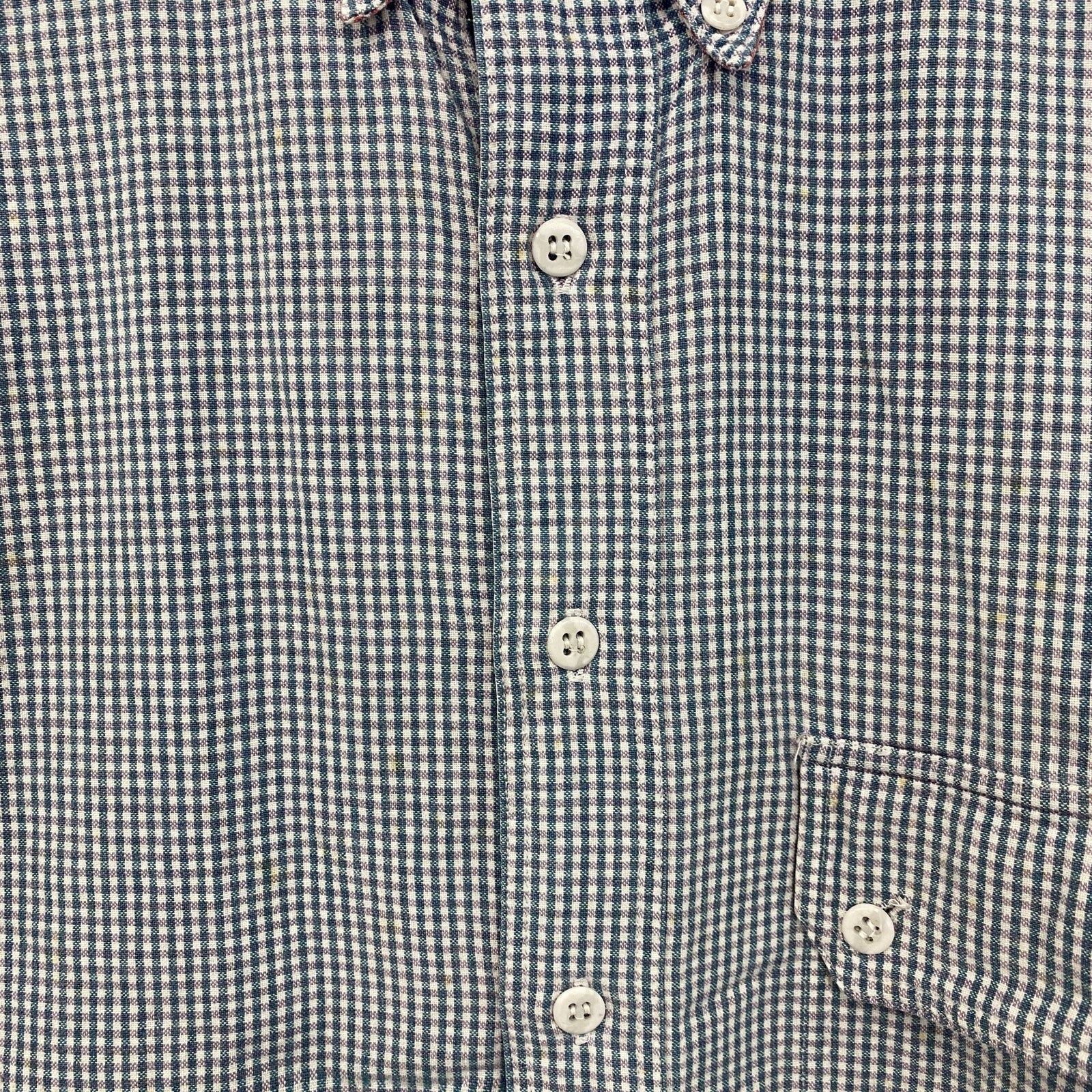 ～00s　Woolrich　ウールリッチ　半袖ボタンダウンシャツ　ヴィンテージ　ギンガムチェック　青　ブルー　Mサイズ