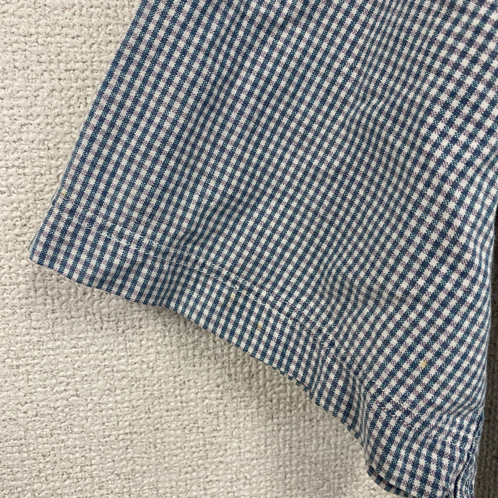 ～00s　Woolrich　ウールリッチ　半袖ボタンダウンシャツ　ヴィンテージ　ギンガムチェック　青　ブルー　Mサイズ
