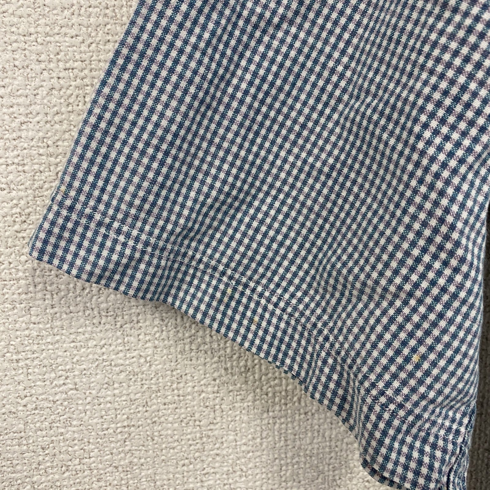 ～00s　Woolrich　ウールリッチ　半袖ボタンダウンシャツ　ヴィンテージ　ギンガムチェック　青　ブルー　Mサイズ