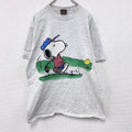 90s　Touch of gold　PEANUT　SNOOPY　スヌーピー　半袖プリントTシャツ　キャラクターT　グレー　Lサイズ