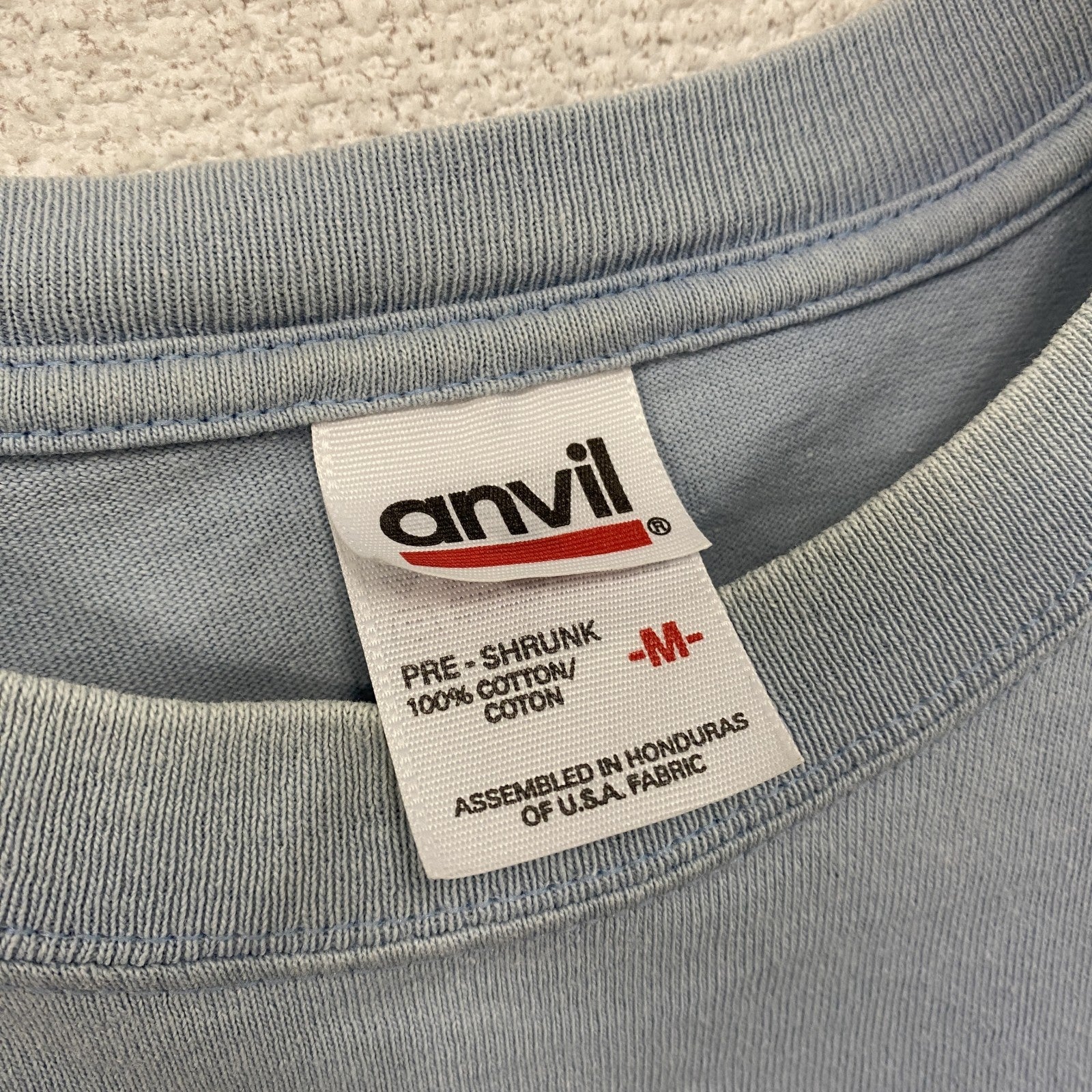 00s　anvil　J-WAVE　半袖プリントTシャツ　ヴィンテージ　ラジオ　水色　ライトブルー　Mサイズ