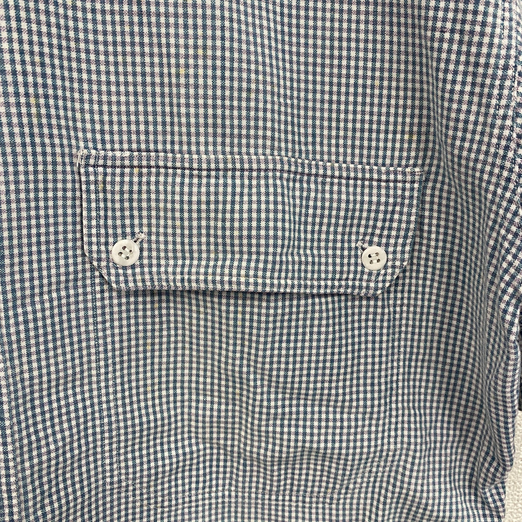 ～00s　Woolrich　ウールリッチ　半袖ボタンダウンシャツ　ヴィンテージ　ギンガムチェック　青　ブルー　Mサイズ