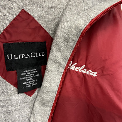 ULTRA CLUB　フルジップナイロンジャケット/フーディー　刺繍ロゴ　3連プリント　赤　レッド　Sサイズ