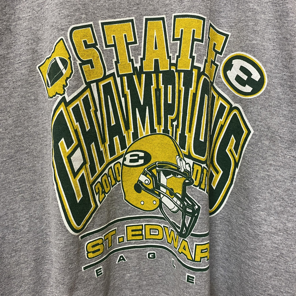 古着 used　GILDAN　ギルダン　アメフト　半袖カレッジプリントTシャツ　スポーツ　グレー　オーバーサイズ　XLサイズ