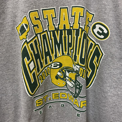 古着 used　GILDAN　ギルダン　アメフト　半袖カレッジプリントTシャツ　スポーツ　グレー　オーバーサイズ　XLサイズ