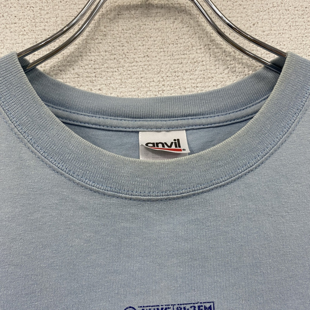 00s　anvil　J-WAVE　半袖プリントTシャツ　ヴィンテージ　ラジオ　水色　ライトブルー　Mサイズ