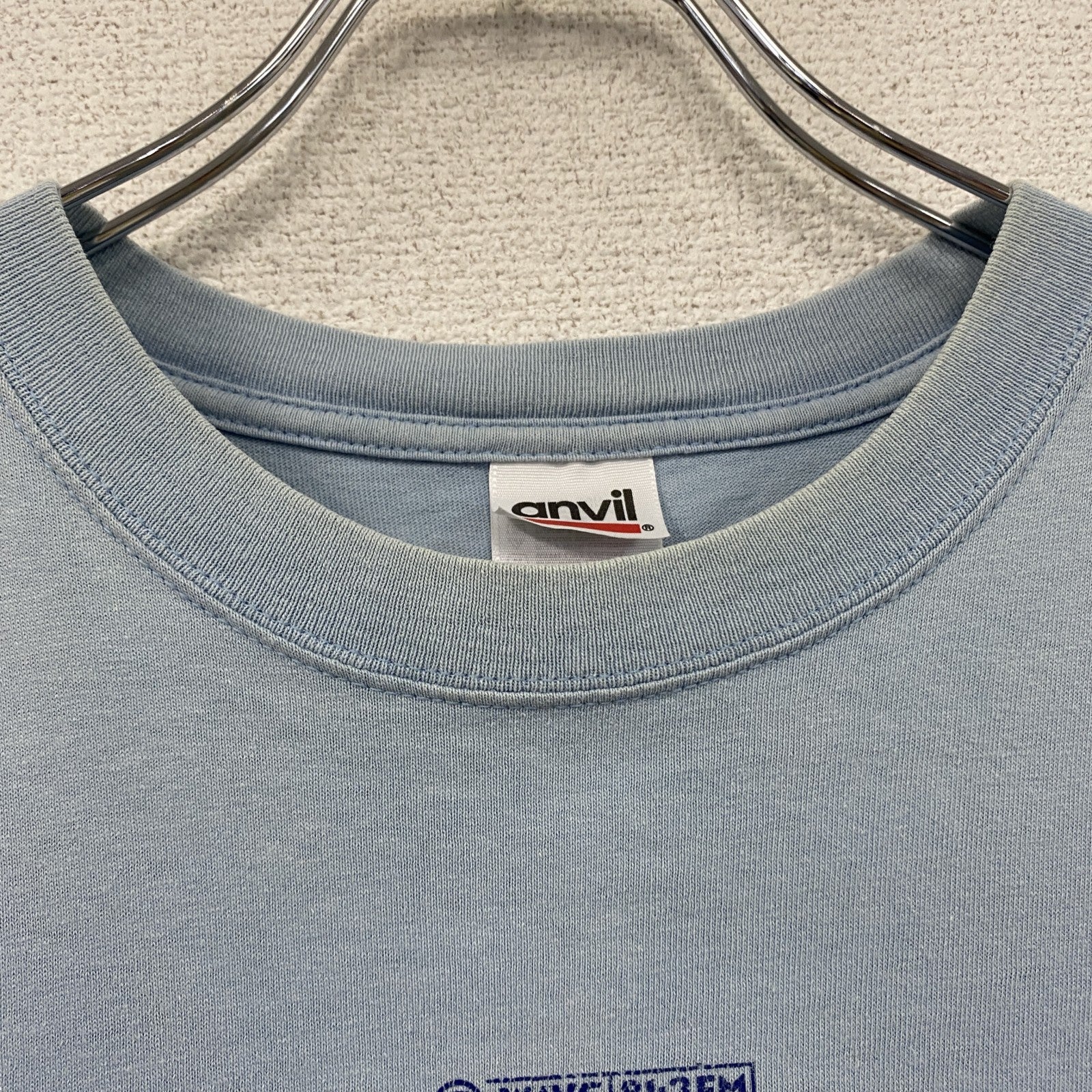 00s　anvil　J-WAVE　半袖プリントTシャツ　ヴィンテージ　ラジオ　水色　ライトブルー　Mサイズ