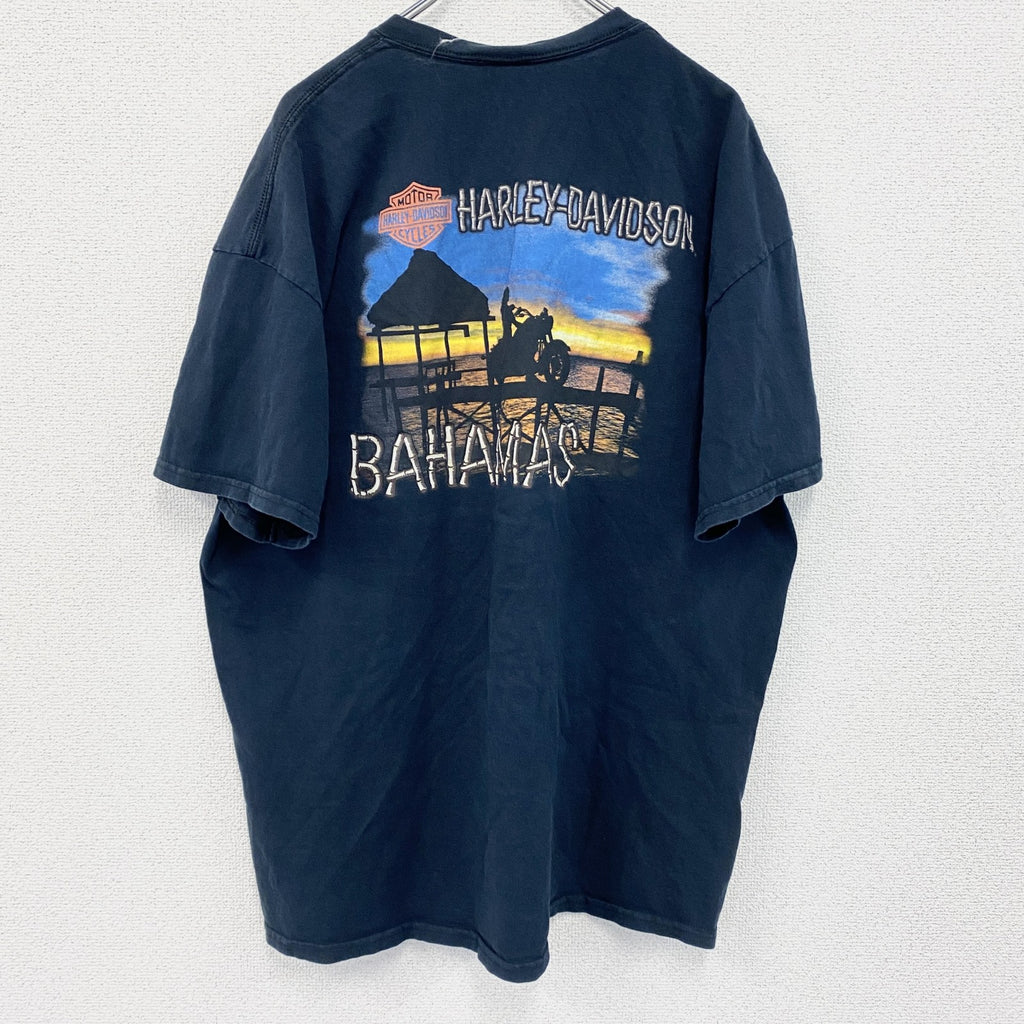 HARLEY DAVIDSON　ハーレーダビッドソン　半袖両面プリントTシャツ　黒　ブラック　XXLサイズ