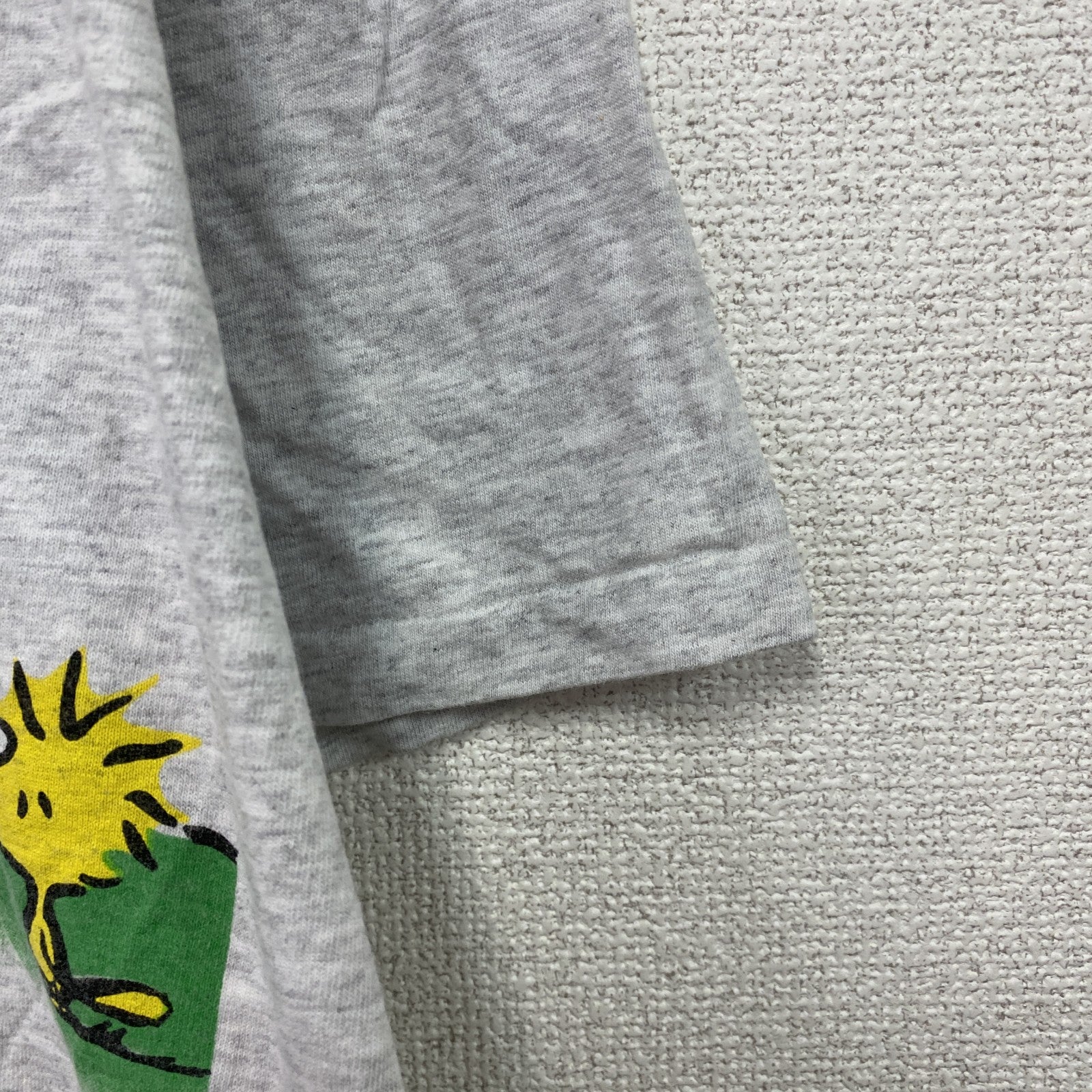 90s　Touch of gold　PEANUT　SNOOPY　スヌーピー　半袖プリントTシャツ　キャラクターT　グレー　Lサイズ