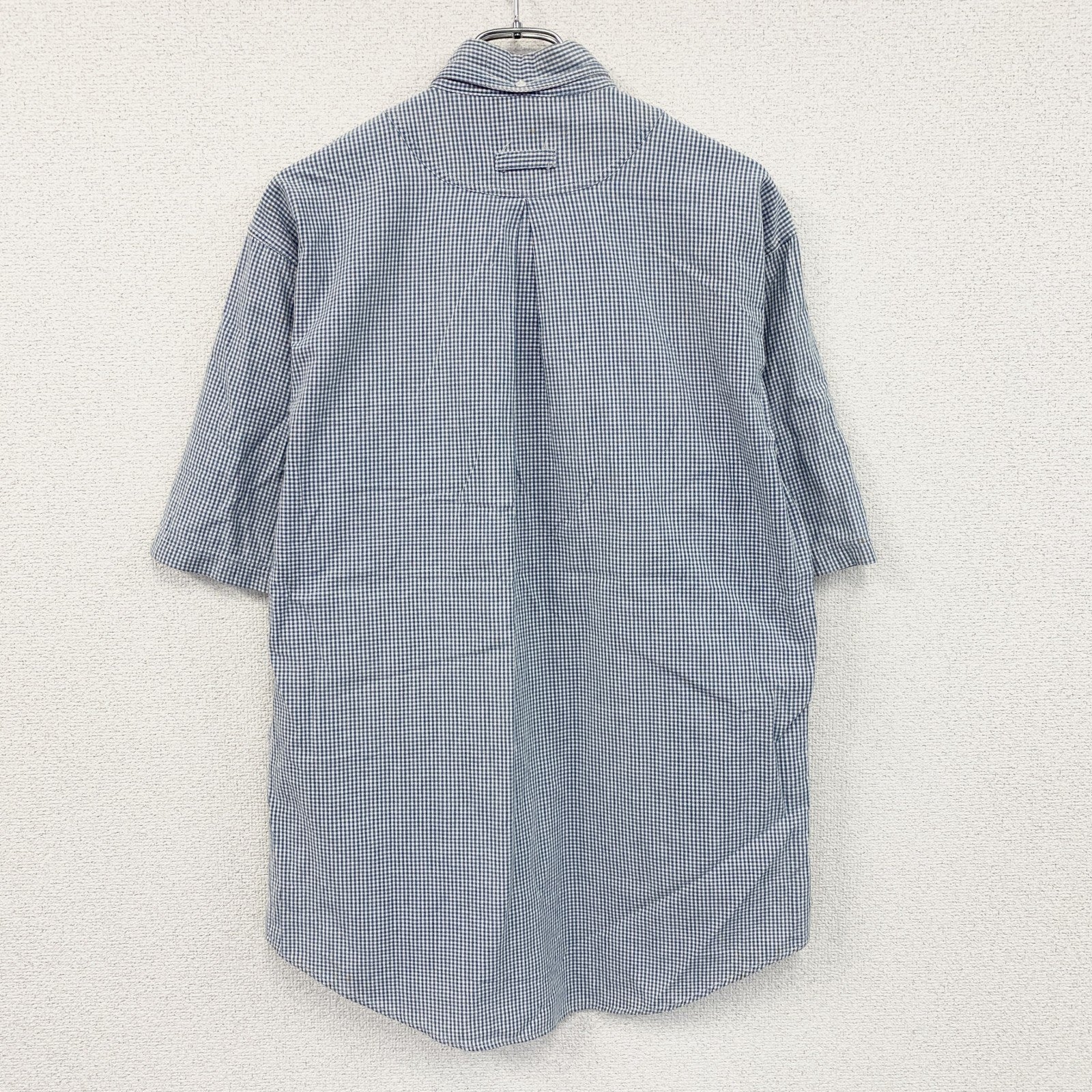 ～00s　Woolrich　ウールリッチ　半袖ボタンダウンシャツ　ヴィンテージ　ギンガムチェック　青　ブルー　Mサイズ
