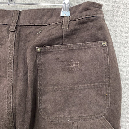 ノーブランド　ダブルニーペインターパンツ　ダックパンツ　ジップフライ　ブラウン