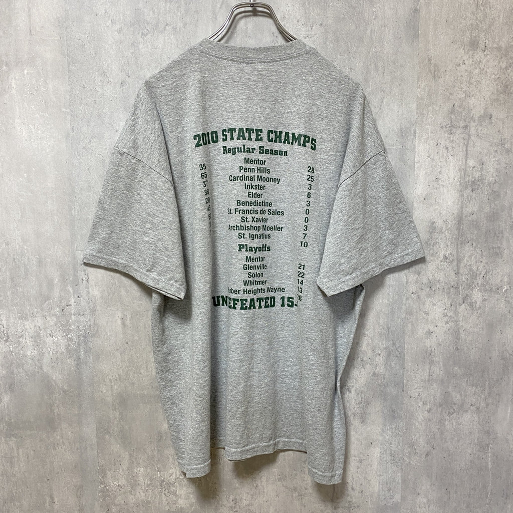 古着 used　GILDAN　ギルダン　アメフト　半袖カレッジプリントTシャツ　スポーツ　グレー　オーバーサイズ　XLサイズ
