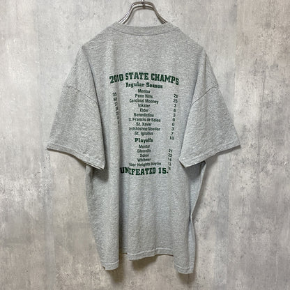 古着 used　GILDAN　ギルダン　アメフト　半袖カレッジプリントTシャツ　スポーツ　グレー　オーバーサイズ　XLサイズ