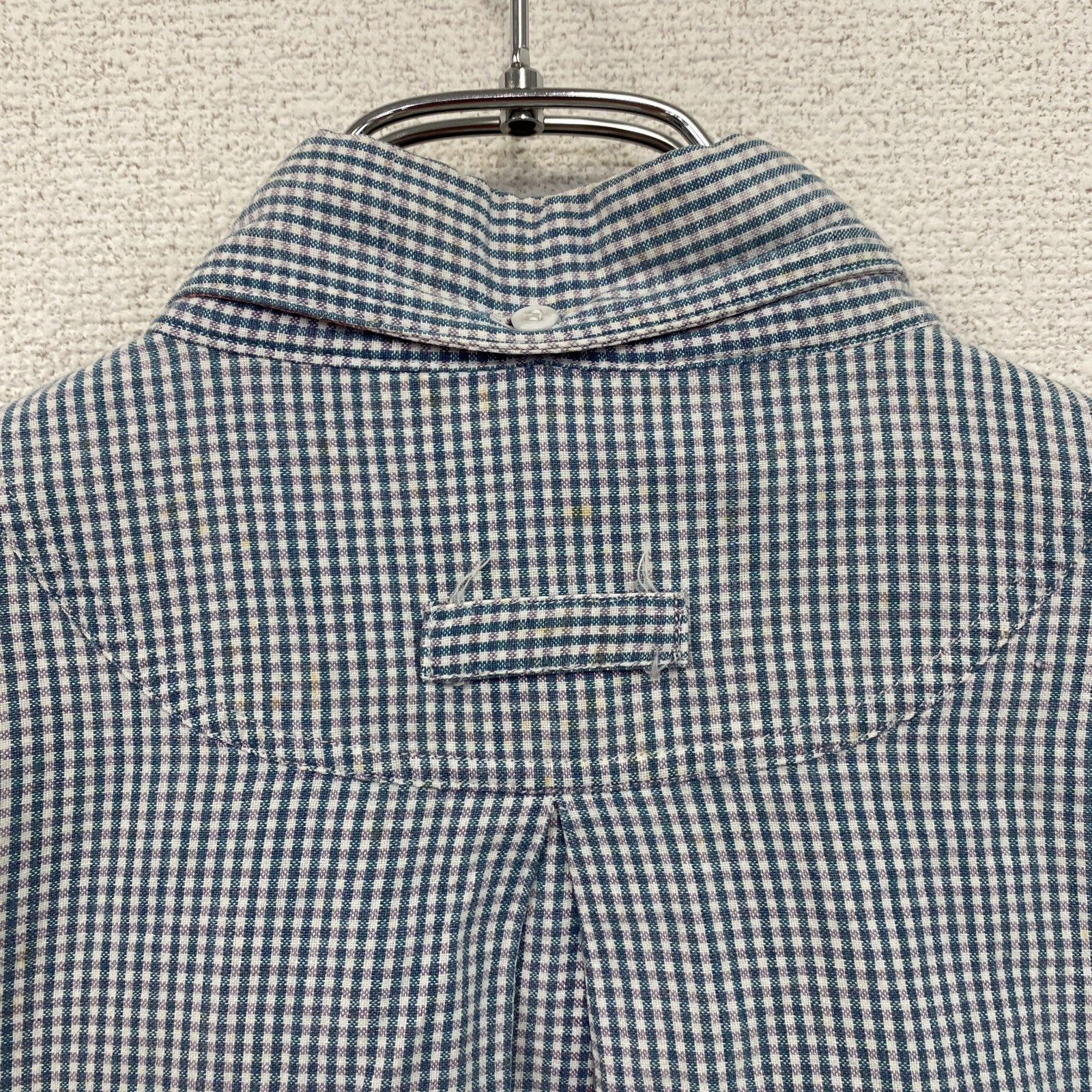 ～00s　Woolrich　ウールリッチ　半袖ボタンダウンシャツ　ヴィンテージ　ギンガムチェック　青　ブルー　Mサイズ