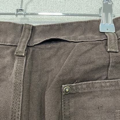 ノーブランド　ダブルニーペインターパンツ　ダックパンツ　ジップフライ　ブラウン