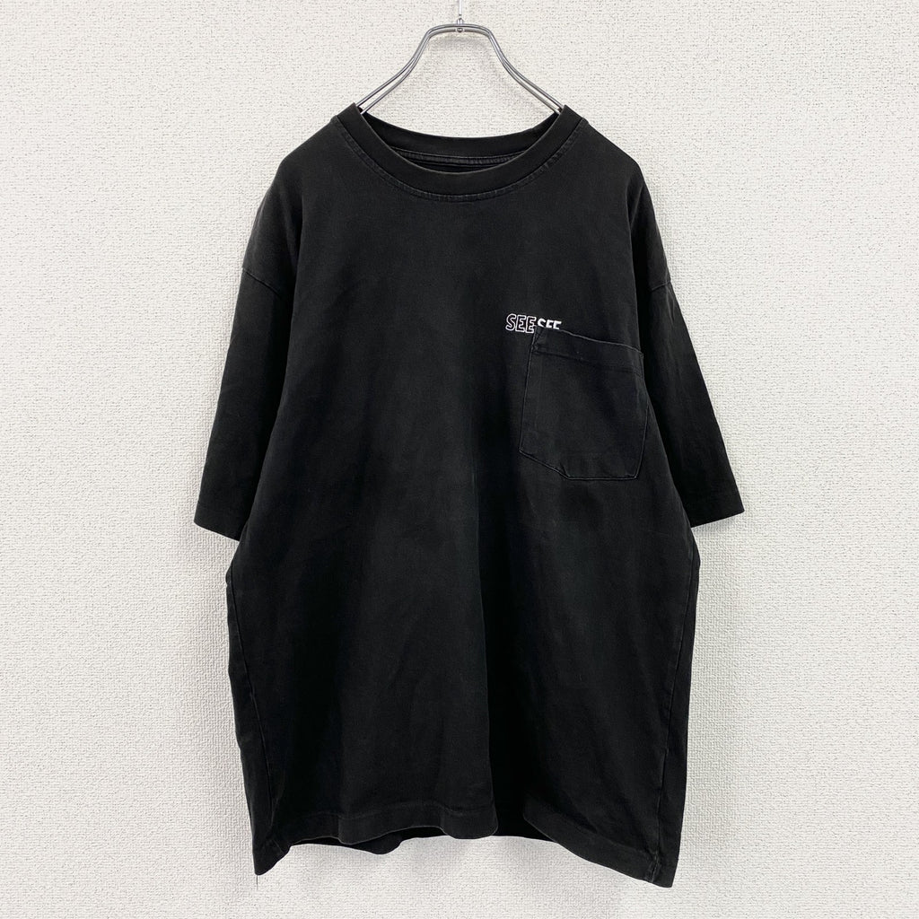 SEE SEE SUPER BIG SS TEE　シーシー　半袖Tシャツ　刺繍ロゴ　黒　ブラック　Mサイズ