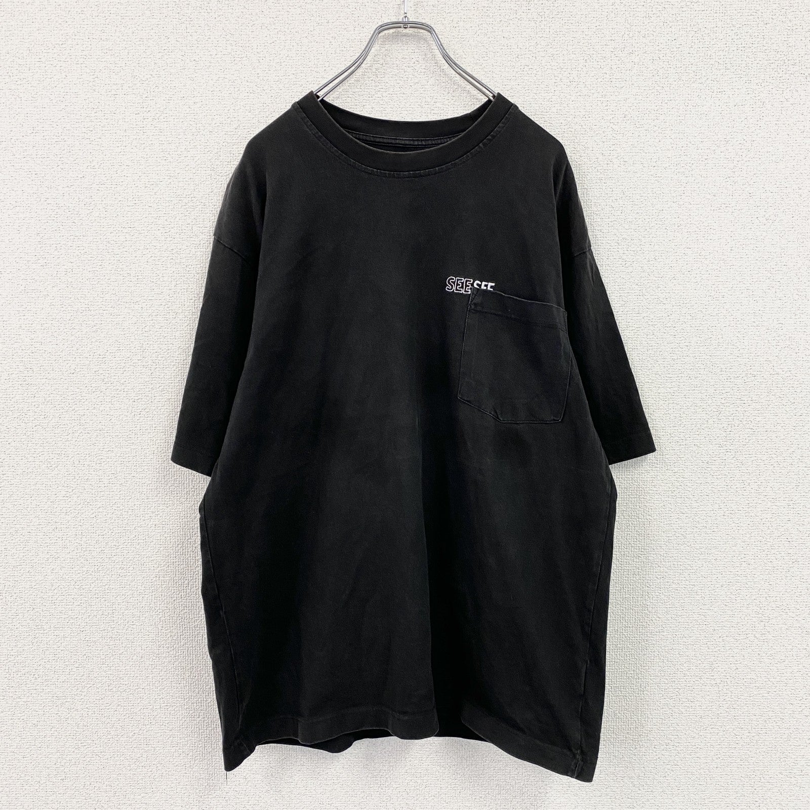 SEE SEE SUPER BIG SS TEE　シーシー　半袖Tシャツ　刺繍ロゴ　黒　ブラック　Mサイズ