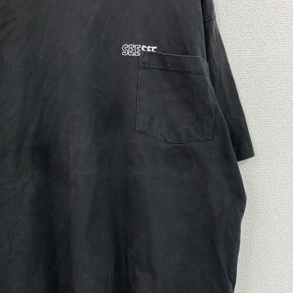 SEE SEE SUPER BIG SS TEE　シーシー　半袖Tシャツ　刺繍ロゴ　黒　ブラック　Mサイズ