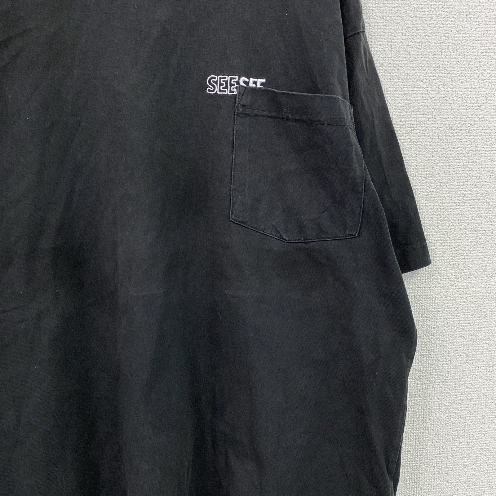 SEE SEE SUPER BIG SS TEE　シーシー　半袖Tシャツ　刺繍ロゴ　黒　ブラック　Mサイズ