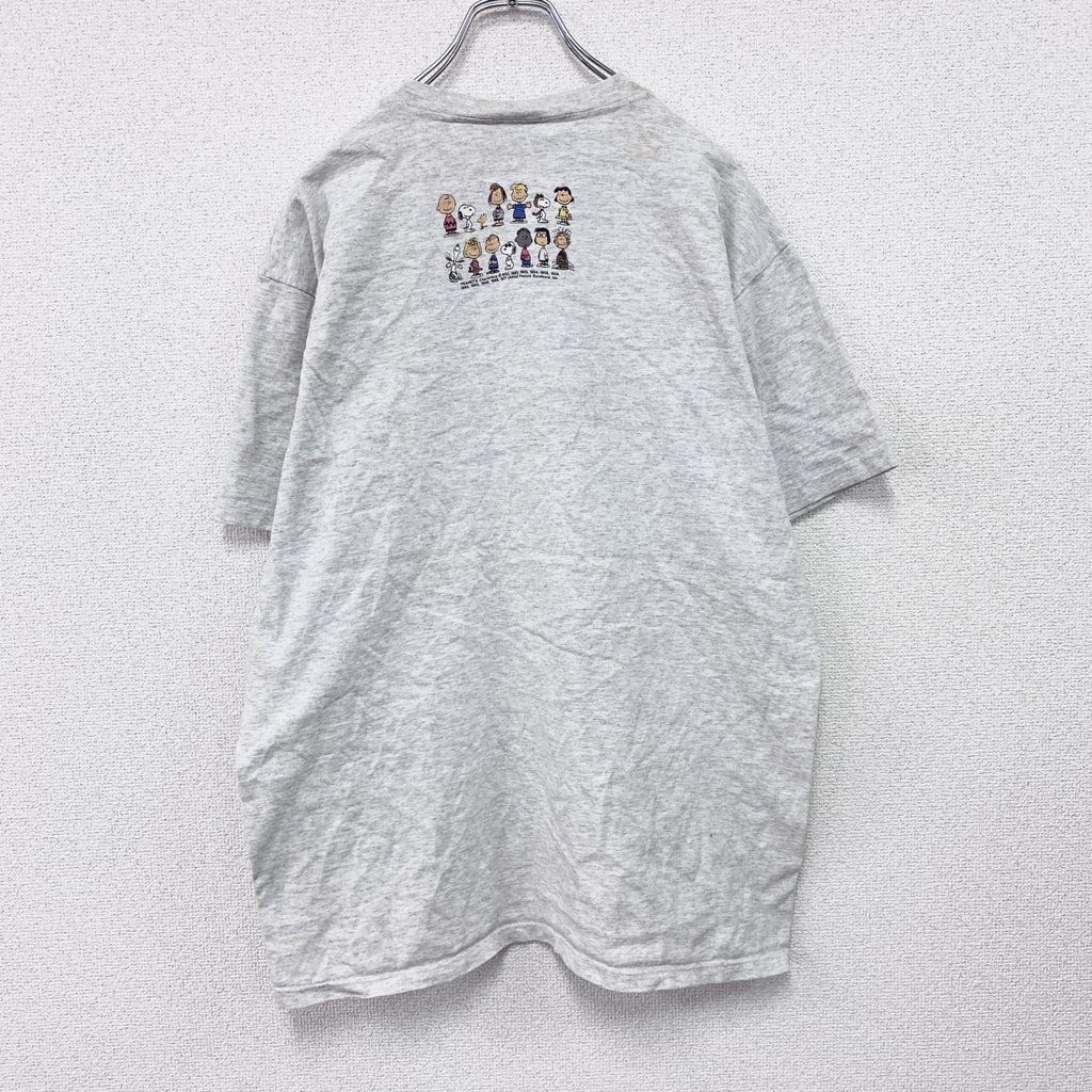 90s　Touch of gold　PEANUT　SNOOPY　スヌーピー　半袖プリントTシャツ　キャラクターT　グレー　Lサイズ