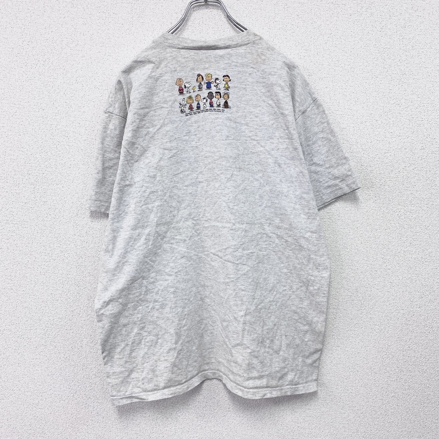 90s　Touch of gold　PEANUT　SNOOPY　スヌーピー　半袖プリントTシャツ　キャラクターT　グレー　Lサイズ