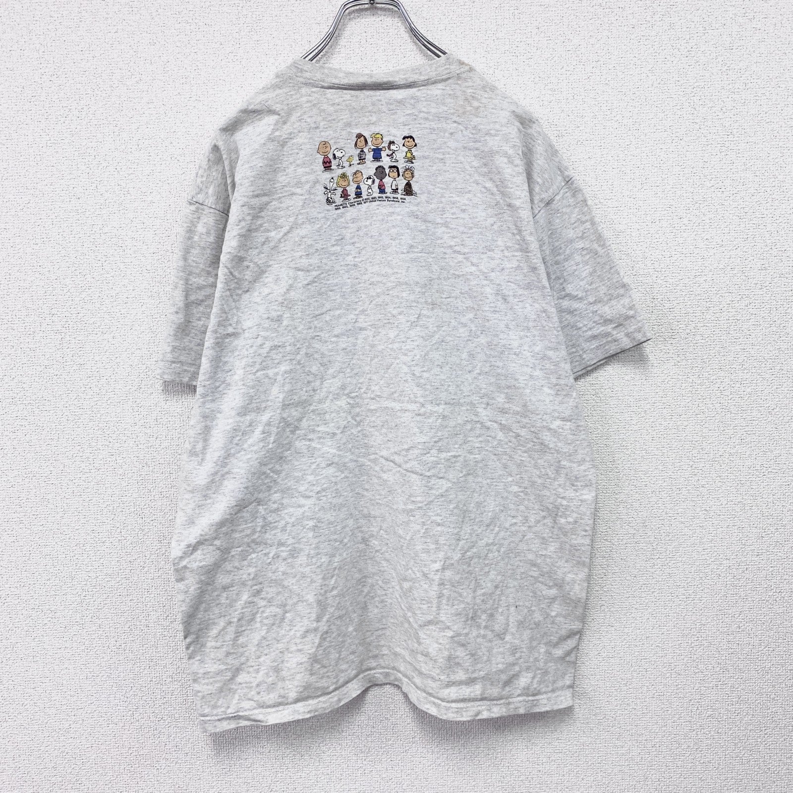 90s　Touch of gold　PEANUT　SNOOPY　スヌーピー　半袖プリントTシャツ　キャラクターT　グレー　Lサイズ