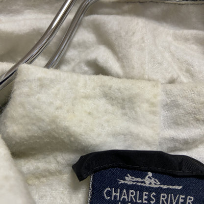 古着 used　CHARLES RIVER　長袖カレッジ刺繍ナイロンジャケット　ボール州立大学　フットボール　黒　赤　Mサイズ