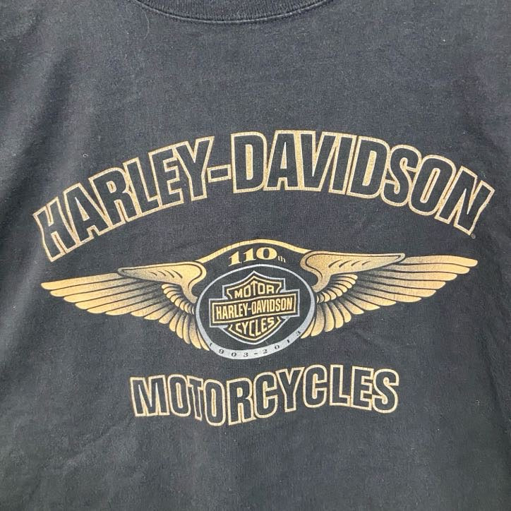 HARLEY DAVIDSON　ハーレーダビッドソン　半袖プリントTシャツ　黒　ブラック　2XLサイズ