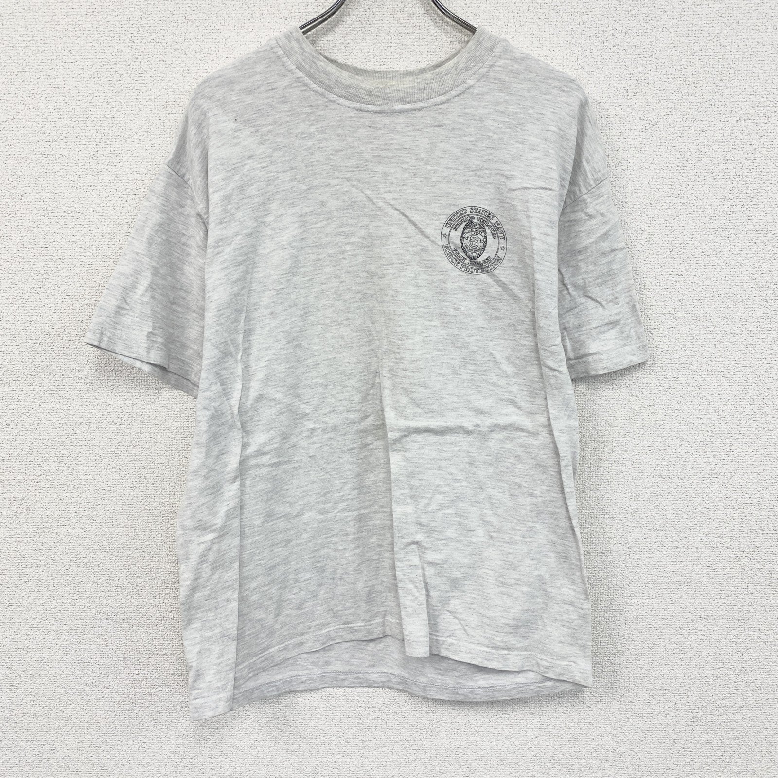 00s　BEEFY-T　U.S.NAVY　半袖プリントTシャツ　ヴィンテージ　灰色　グレー　Lサイズ