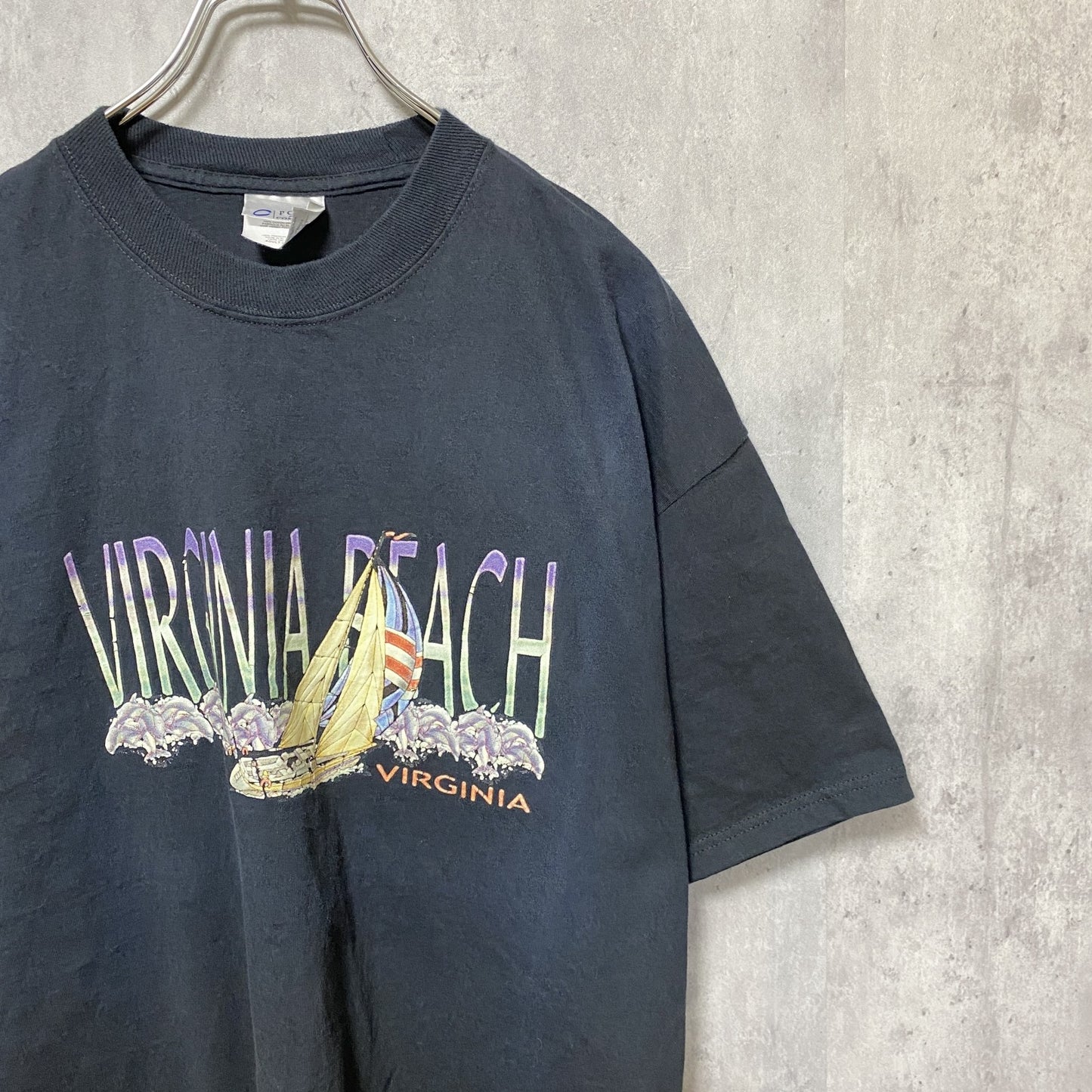 古着 used　半袖プリントTシャツ　黒　ブラック　レトロ　デザイン　クルーネック　ビッグシルエット　オーバーサイズ　XLサイズ