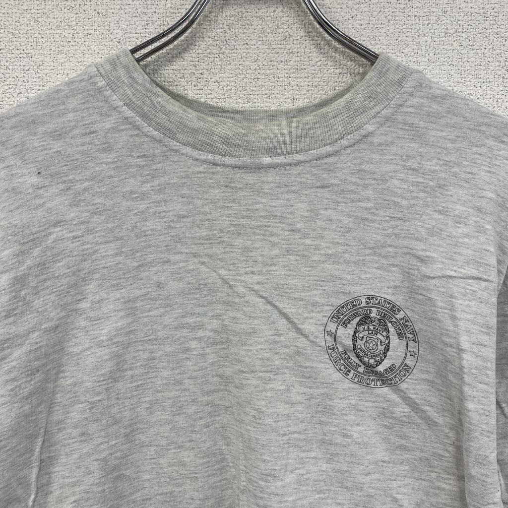00s　BEEFY-T　U.S.NAVY　半袖プリントTシャツ　ヴィンテージ　灰色　グレー　Lサイズ