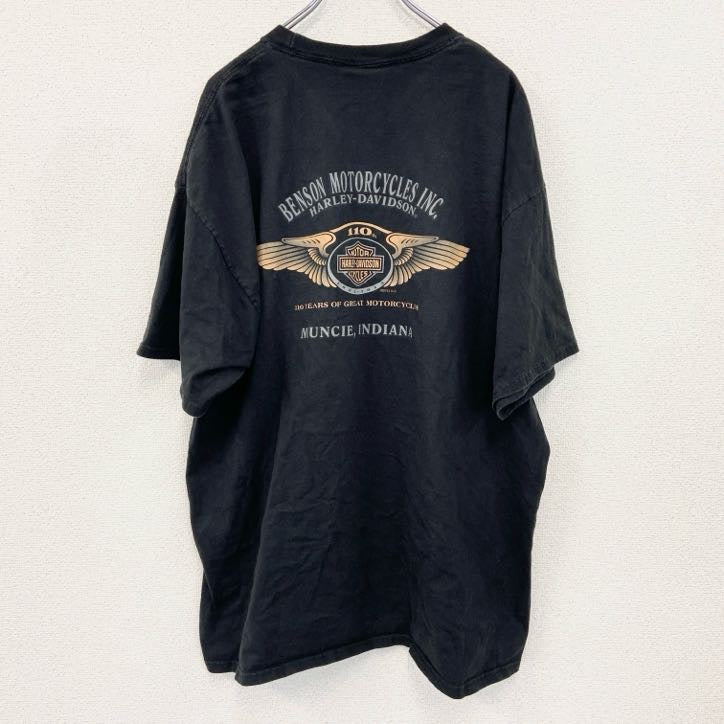 HARLEY DAVIDSON　ハーレーダビッドソン　半袖プリントTシャツ　黒　ブラック　2XLサイズ