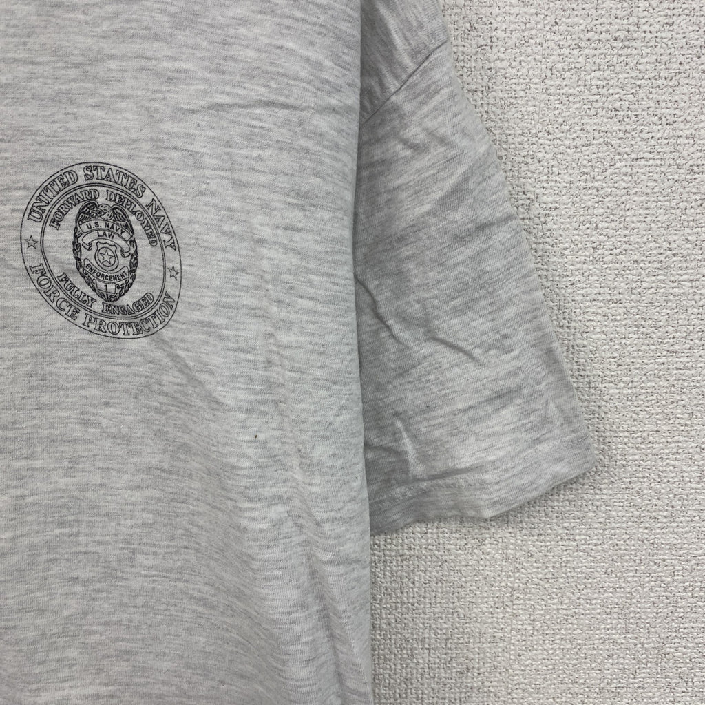 00s　BEEFY-T　U.S.NAVY　半袖プリントTシャツ　ヴィンテージ　灰色　グレー　Lサイズ