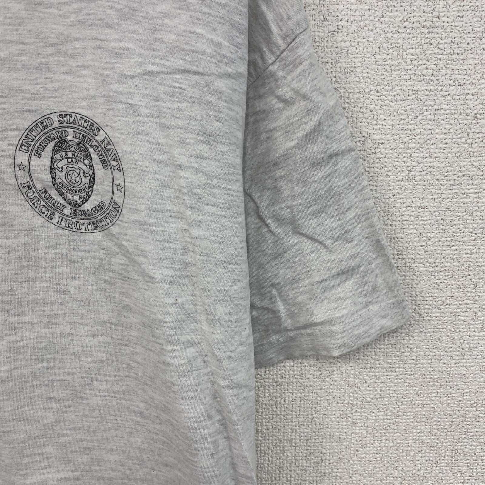 00s　BEEFY-T　U.S.NAVY　半袖プリントTシャツ　ヴィンテージ　灰色　グレー　Lサイズ