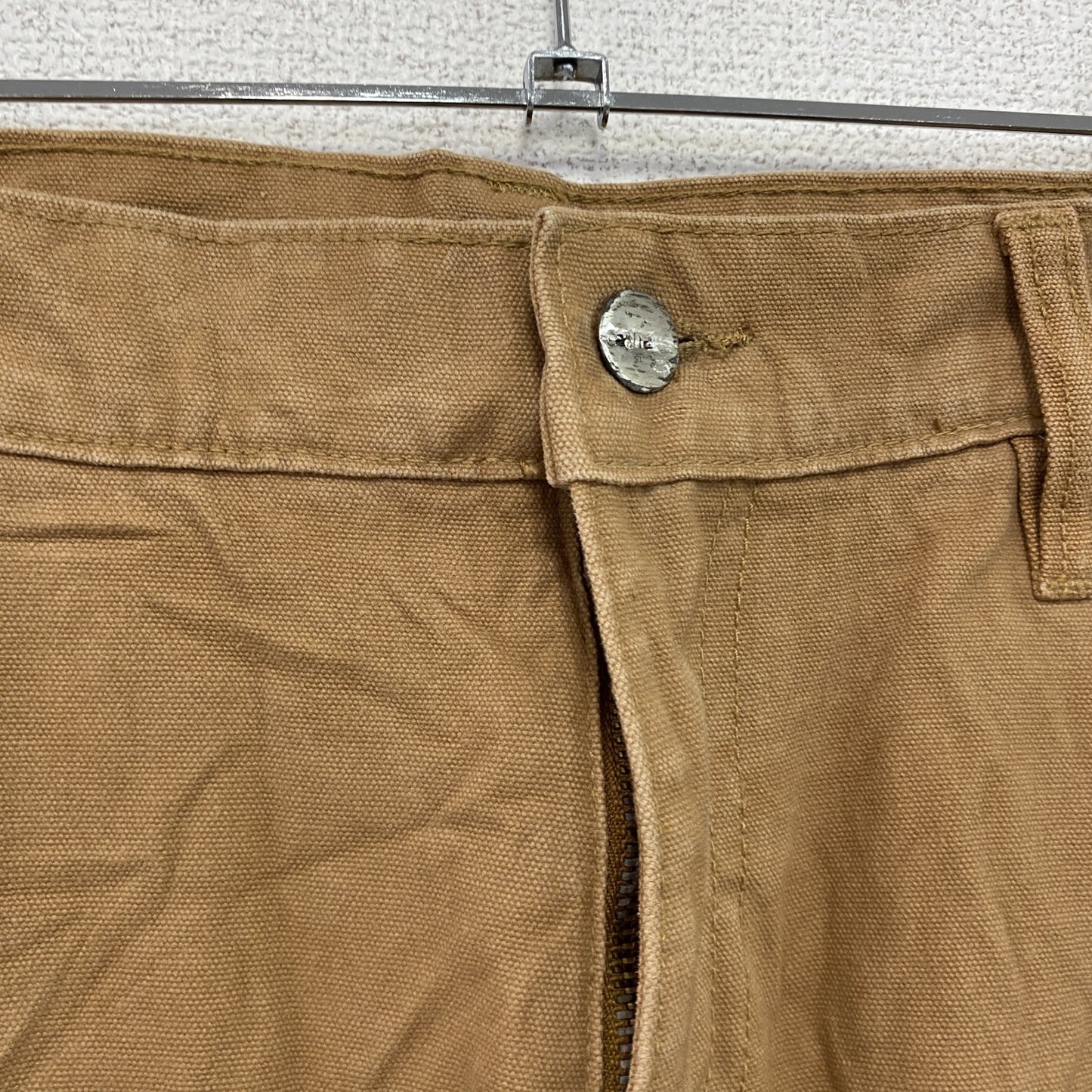 ノーブランド　ダブルニーペインターパンツ　ダックパンツ　ジップフライ　キャメル