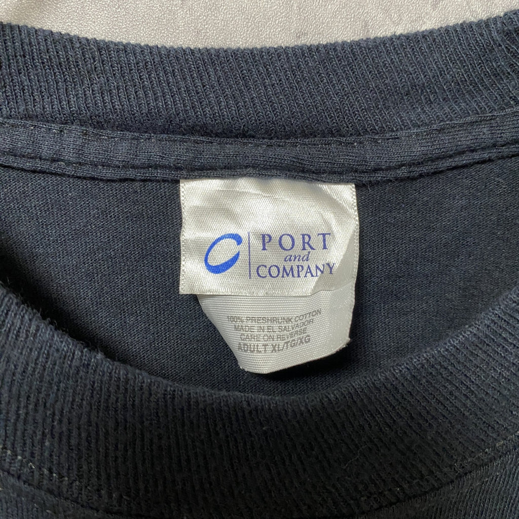 古着 used　半袖プリントTシャツ　黒　ブラック　レトロ　デザイン　クルーネック　ビッグシルエット　オーバーサイズ　XLサイズ