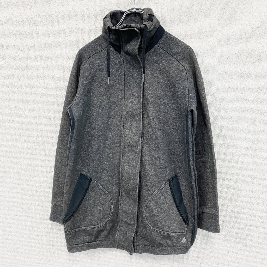 00s　adidas　アディダス　フルジップスウェットジャケット/モッズコート　ヴィンテージ　グレー　Mサイズ