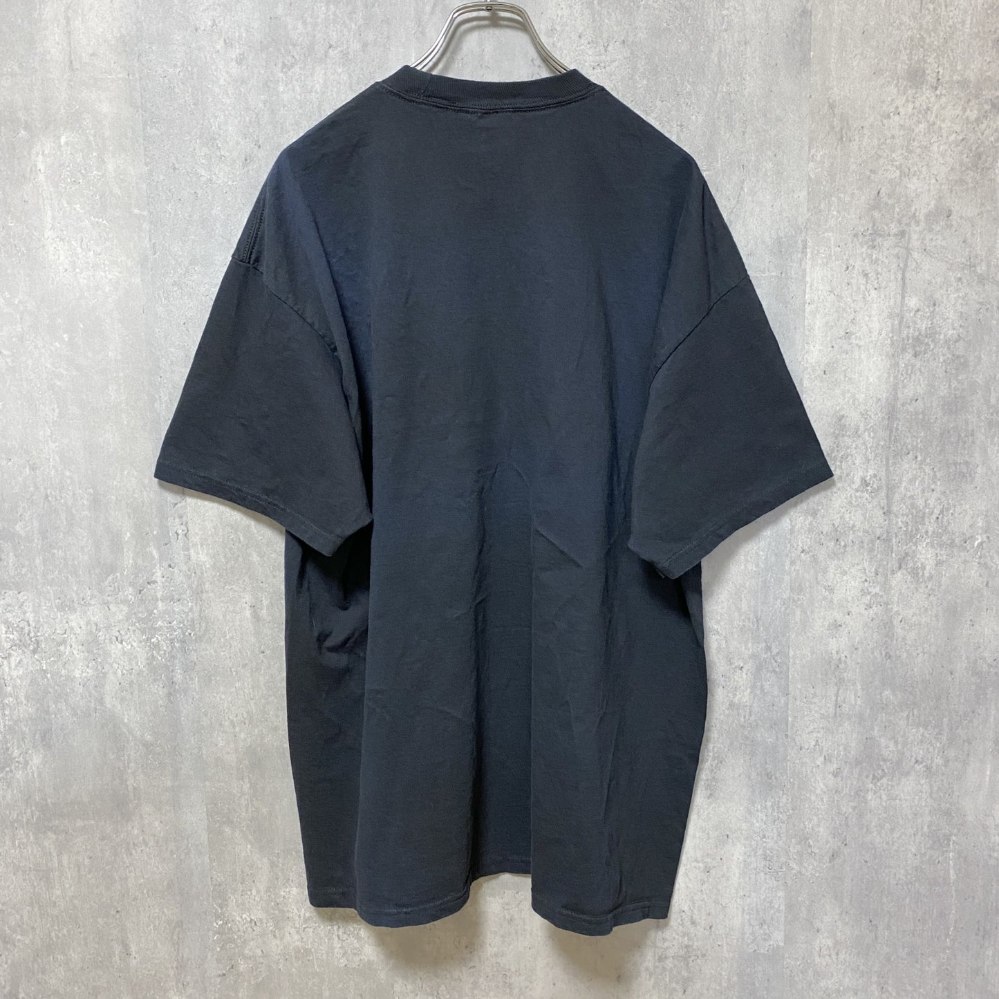 古着 used　半袖プリントTシャツ　黒　ブラック　レトロ　デザイン　クルーネック　ビッグシルエット　オーバーサイズ　XLサイズ