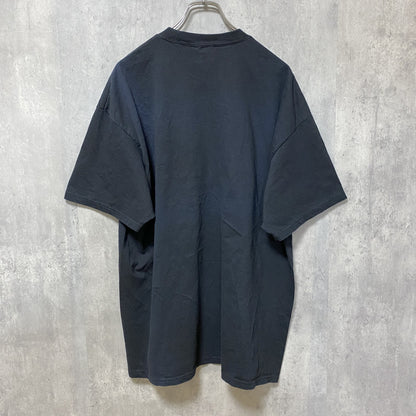 古着 used　半袖プリントTシャツ　黒　ブラック　レトロ　デザイン　クルーネック　ビッグシルエット　オーバーサイズ　XLサイズ