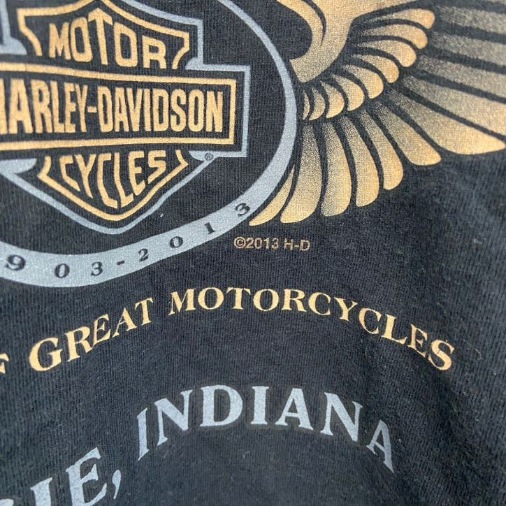 HARLEY DAVIDSON　ハーレーダビッドソン　半袖プリントTシャツ　黒　ブラック　2XLサイズ